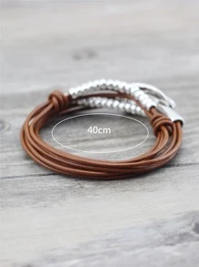 幾何和珠子裝飾細繩手鏈 - 彩色 - 查看 3