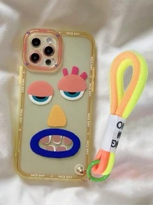 Funny Cartoon Graphic Phone Case With Lanyard - Multicolor - View 1