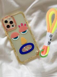 Funny Cartoon Graphic Phone Case With Lanyard - Multicolor - View 2