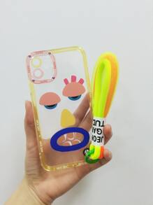 Funny Cartoon Graphic Phone Case With Lanyard - Multicolor - View 4