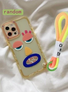 Funny Cartoon Graphic Phone Case With Lanyard - Multicolor - View 5
