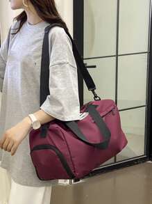 Túi thể thao tập thể dục khô-ướt tách biệt cho nữ tập luyện chống thấm nước túi bơi đeo vai túi du lịch dung tích lớn cho nam thiết bị lưu trữ - Màu Đỏ Sâu - Xem 5