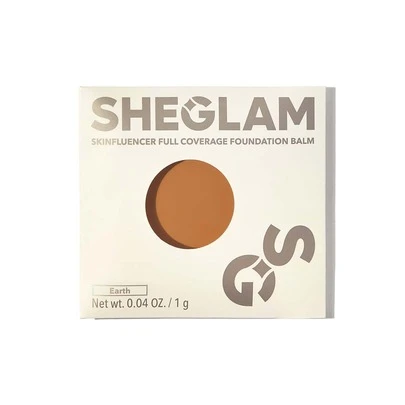 SHEGLAM Full Coverage Foundation Balm Sample-Earth Long Lasting Flawless Moisturizing Foundation Oil-Control Color Corrector Concealer Pore-Less Cover Blemish Non-Greasy Non-Caking Smoother-Looking Cream Foundation Brand Beauty Makeup Face Paint Cosmetic For Women Girls Perfect For Spring Summer Ideal For Y2K Fancy Fashion Suitable For Birthday Mother'S Day Gift Rave Party Ready Best Color