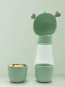 1pc 2 in 1 Multifunctional Pet Travel Water Bottle - Green - View 1