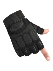 1pair Half-finger Cycling Gloves - Black - View 3