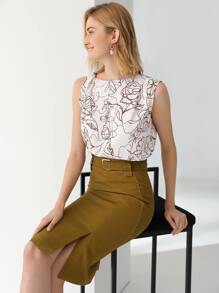 MOTF PREMIUM LINEN ASYMMETRICAL SHOULDER TOP - Multicolor - View 10