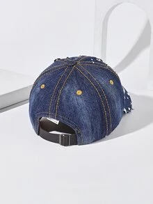 Gorra de béisbol con diamante de imitación & con diseño de estrella - Azul - Ver 4