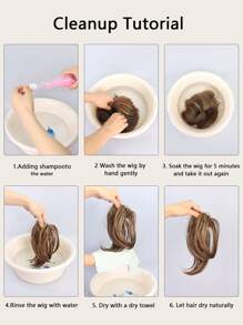 Short Curly Ponytail Synthetic Hair Extension - Black - View 7