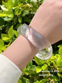 極簡風格透明手鐲 - 無色 - 查看 3