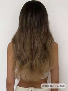 Bóng Nâu Tóc giả Nhiều màu Ở giữa Phần Dài Quăn Tóc giả tổng hợp Đối với phụ nữ Hằng ngày Buổi tiệc Tóc giả Chống nóng Tóc giả - Nhiều màu - Xem 4