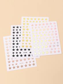 FULL BEAUTY 4 ark stjärnmönster Nail Art Sticker - Multifärgad - Visa 2