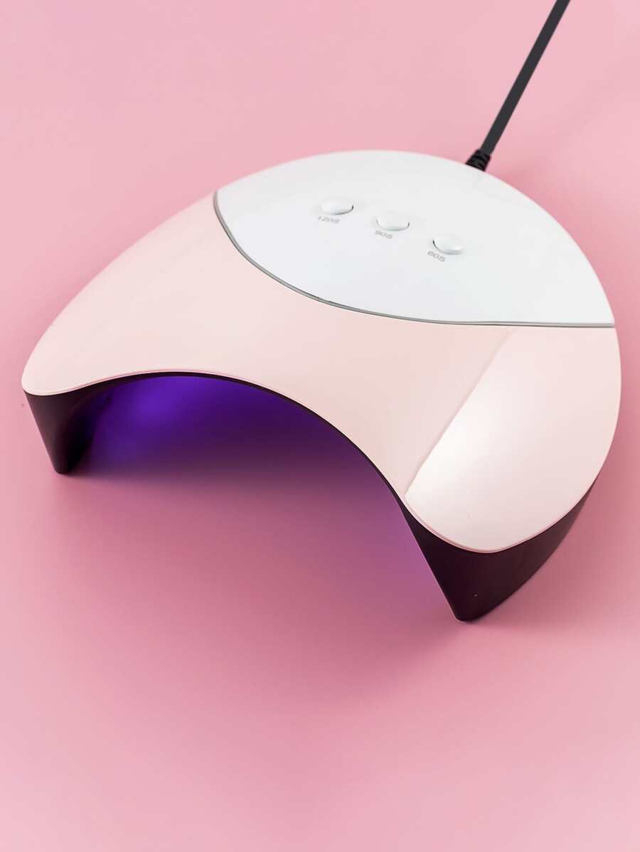 1pc Two Tone USB Nail Lamp, Simple Professional Nail Art Accessory Tool For Manicure - Pink - View 1