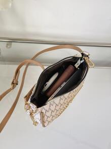 Đồ họa Chữ cái Cái túi Chuỗi Thời trang - Màu be - Xem 2