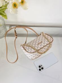 Đồ họa Chữ cái Cái túi Chuỗi Thời trang - Màu be - Xem 3