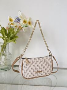 Đồ họa Chữ cái Cái túi Chuỗi Thời trang - Màu be - Xem 1