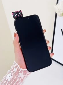 Ốp lưng điện thoại hình mèo 3D ngộ nghĩnh, tương thích với iPhone 15 Pro Max và S23, bảo vệ toàn diện. - màu đen - Xem 3