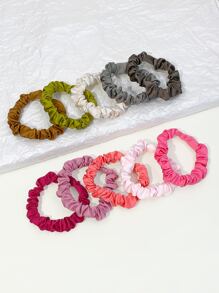3pcs/10pcs Dark-Colored Mini Hair Ties Elastic Hair Bands, Set Of 10 - Multicolor - View 4