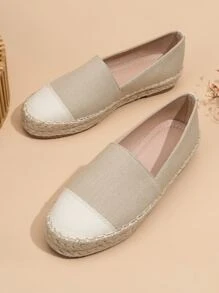 Two Tone Espadrille Flats - Multicolor - View 2