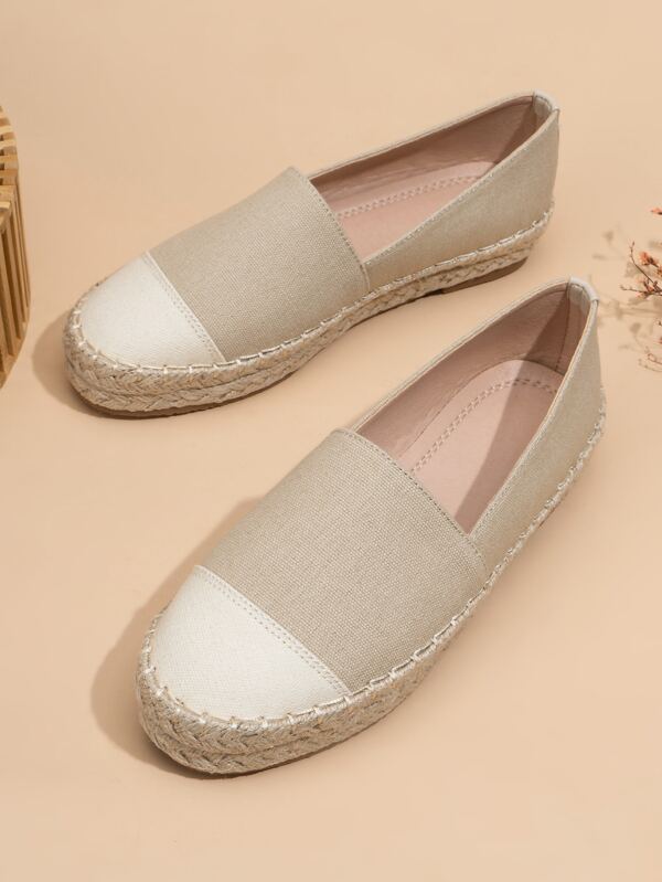 two tone espadrille flats