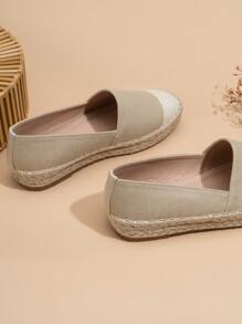 Two Tone Espadrille Flats - Multicolor - View 4