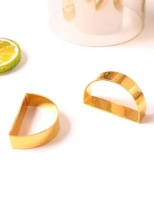 1 chiếc Vòng khăn ăn bằng kim loại, Khóa khăn ăn nửa vòng tròn bằng kim loại, Khóa khăn ăn bằng vàng phòng mô hình, Vòng khăn ăn; Khăn ăn kim loại nhà hàng phương Tây - Vàng - Xem 2