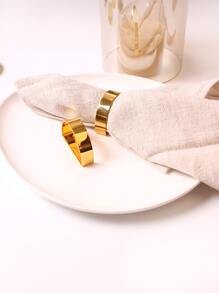 1 chiếc Vòng khăn ăn bằng kim loại, Khóa khăn ăn nửa vòng tròn bằng kim loại, Khóa khăn ăn bằng vàng phòng mô hình, Vòng khăn ăn; Khăn ăn kim loại nhà hàng phương Tây - Vàng - Xem 4