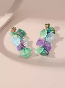 隨機色花瓣流蘇耳墜