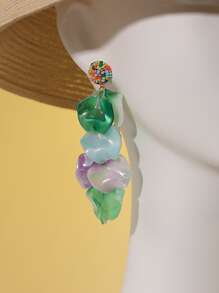 隨機色花瓣流蘇耳墜