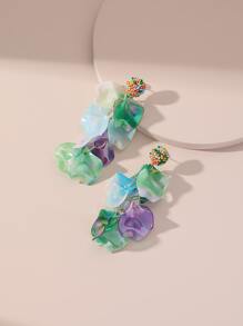 隨機色花瓣流蘇耳墜