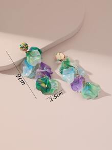 隨機色花瓣流蘇耳墜