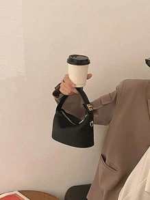 Lightweight,Business Casual Mini Twist Lock Top Handle Bucket Bag For Teen Girls Women College Students,Rookies & White-collar Workers Perfect for Office,College,Work ,Business,Commute,Outdoors, Travel, Outings