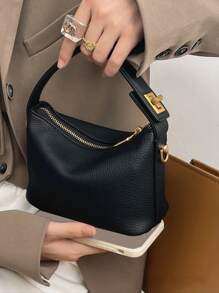 Lightweight,Business Casual Mini Twist Lock Top Handle Bucket Bag For Teen Girls Women College Students,Rookies & White-collar Workers Perfect for Office,College,Work ,Business,Commute,Outdoors, Travel, Outings