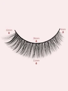 MAGEFY 10 对自然浓密假睫毛带盒，蓬松纤细，适合日常使用，漫画睫毛，旅行必备 - 黑色 - 查看 3