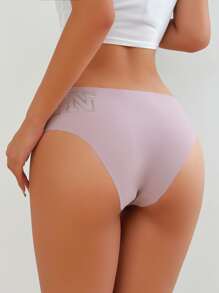 字母圖案無痕內褲 - 淺灰紫 - 查看 2