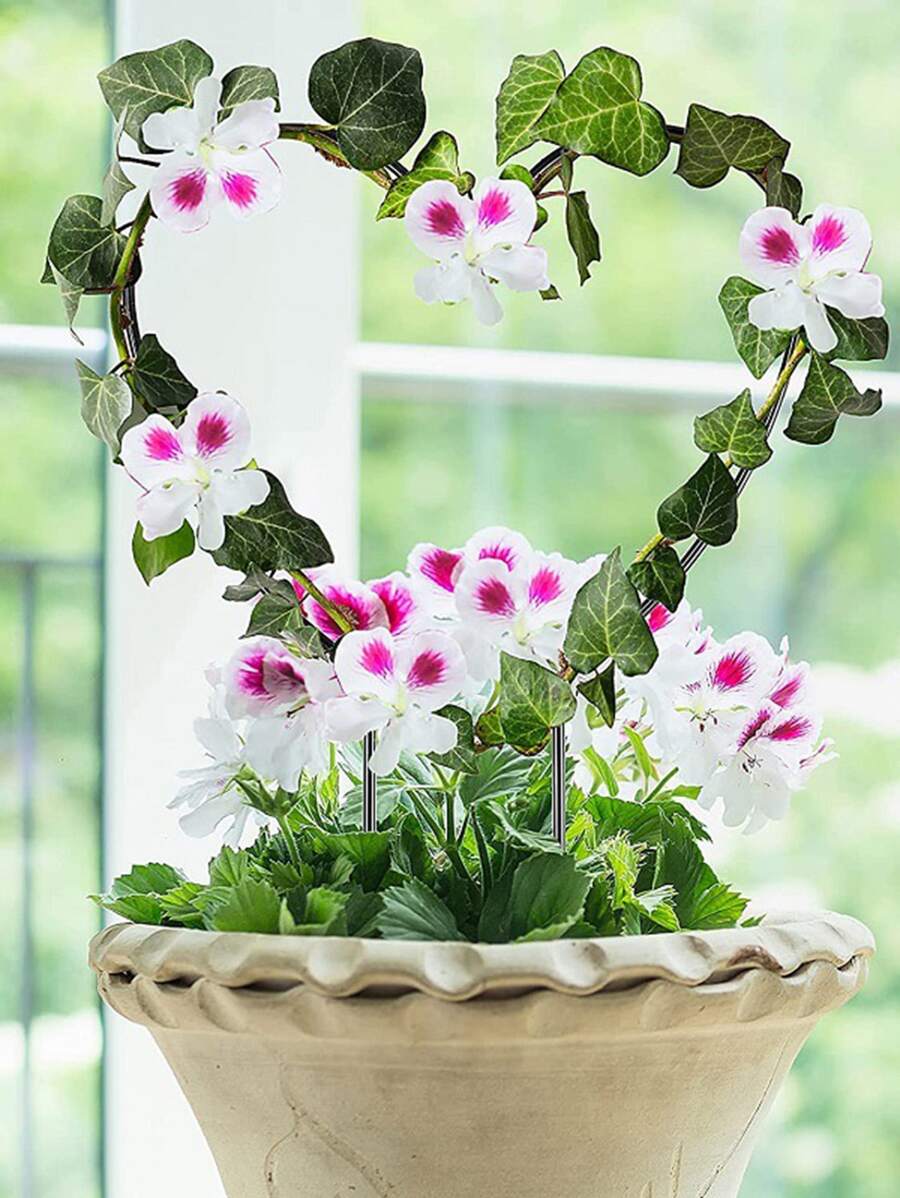 1pc Heart Shape Plant Support Stake - Black - View 1