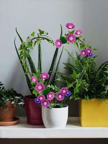 1pc Heart Shape Plant Support Stake - Black - View 2