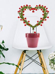 1pc Heart Shape Plant Support Stake - Black - View 7