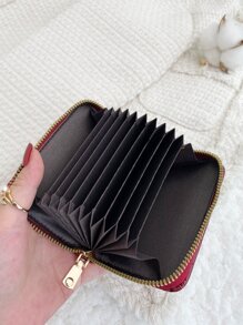 鳄鱼压纹翻盖石压纹拉链小钱包 多卡位卡片收纳盒 轻便多层便携身份证卡片 简约时尚现代 周年纪念 情人节 生日礼物 情侣礼物 女孩礼物 女士礼物 女包 学校用品 学校礼物 宿舍礼物和返校礼物 卡夹 钱包 名片夹 信用卡夹 女士 女士钱包 迷你钱包 钱包 卡包 - 酒紅色 - 查看 2