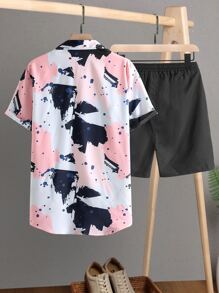 Manfinity Homme Bộ hai mảnh Nam Dây kéo Túi Nút phía trước Đồ họa Giải trí - Nhiều màu - Xem 2