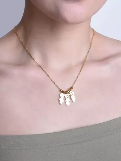 珠子裝飾人物墜飾項鍊