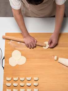 1入組木頭擀麵杖 - 卡其色 - 查看 1