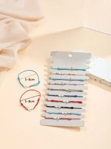 12 cái/bộ Vòng tay đàn hồi hình mỏ neo bằng hợp kim cho nữ - Nhiều màu - Xem 4