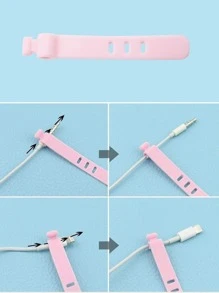 Bộ tổ chức cáp silicon 1 mảnh - Hồng - Xem 4