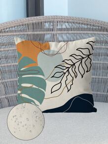 1 件裝戶外防水亞麻枕頭套,附葉子和幾何圖案 - 彩色 - 查看 8