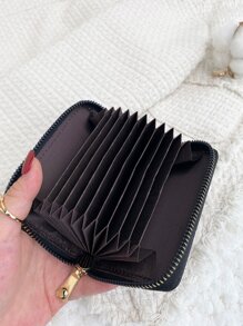 荔枝压纹多卡位卡片收纳盒 存储卡 轻薄便携现金身份证卡片零钱袋 生日礼物 情人节周年纪念日 女士女孩青少年大学生学校学生礼品袋 礼物休闲卡夹钱包名片夹信用卡夹女士女士钱包迷你钱包钱包卡包 - 黑色 - 查看 2