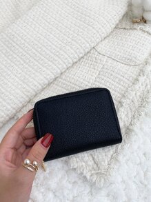 荔枝压纹多卡位卡片收纳盒 存储卡 轻薄便携现金身份证卡片零钱袋 生日礼物 情人节周年纪念日 女士女孩青少年大学生学校学生礼品袋 礼物休闲卡夹钱包名片夹信用卡夹女士女士钱包迷你钱包钱包卡包 - 黑色 - 查看 3