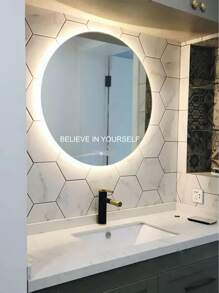 1pc Slogan Graphic Wall Sticker - White - View 2