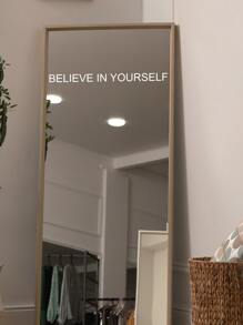 1pc Slogan Graphic Wall Sticker - White - View 3