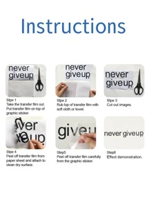 1pc Slogan Graphic Wall Sticker - White - View 7