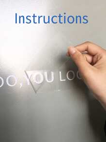 1pc Slogan Graphic Wall Sticker - White - View 8